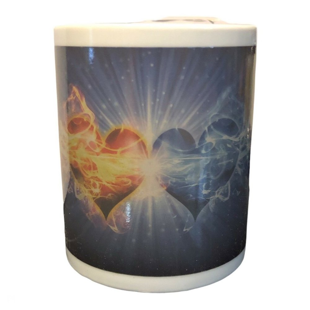 Heat Sensitive Color Changing Heart Mug Novelty Coffee Cup Gift 10 Oz